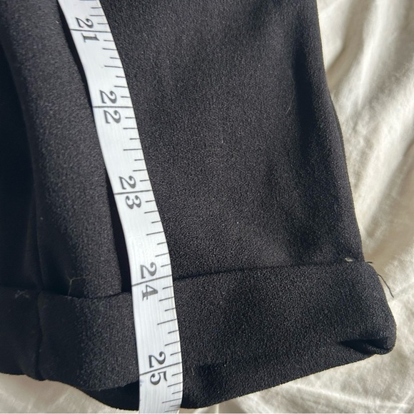 Ardene Womens XS Black Elastic Waist Cuffed Work Dress Pants With Beltloop - Picture 6 of 9